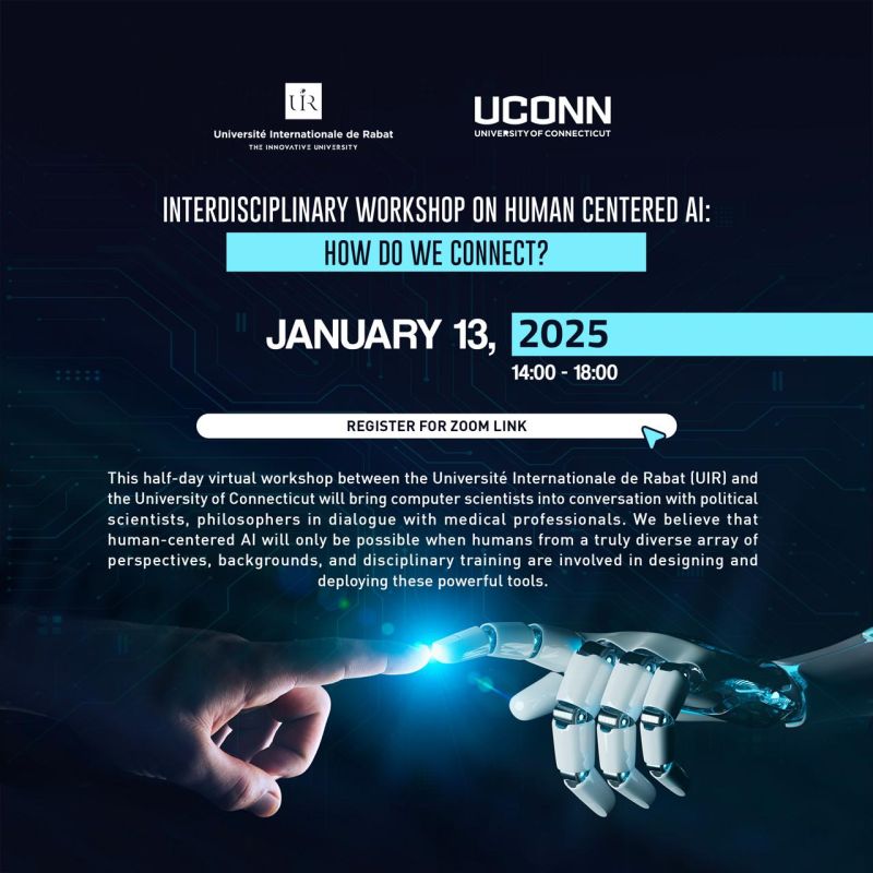 Interdisciplinary Workshop on Human Centered AI: How do we connect. January 12, 2025.